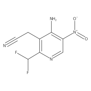 2-(4-Amino-2-(difluoromethyl)-5-nitropyridin-3-yl)acetonitrile结构式