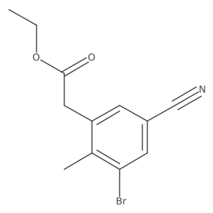Ethyl 3-bromo-5-cyano-2-methylphenylacetate Structure