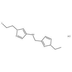 N-[(1-ethylpyrazol-3-yl)methyl]-1-(2-fluoroethyl)pyrazol-4-amine;hydrochloride结构式