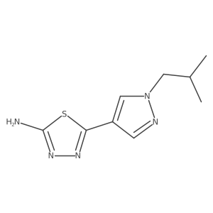 5-[1-(2-methylpropyl)-1H-pyrazol-4-yl]-1,3,4-thiadiazol-2-amine Structure