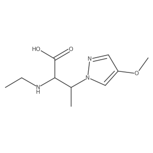 2-(ethylamino)-3-(4-methoxy-1H-pyrazol-1-yl)butanoic acid结构式
