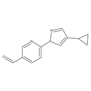 6-(4-cyclopropyl-1H-pyrazol-1-yl)pyridine-3-carbaldehyde结构式