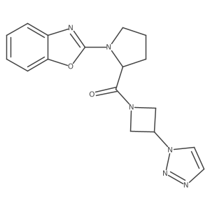 (3-(1H-1,2,3-triazol-1-yl)azetidin-1-yl)(1-(benzo[d]oxazol-2-yl)pyrrolidin-2-yl)methanone结构式