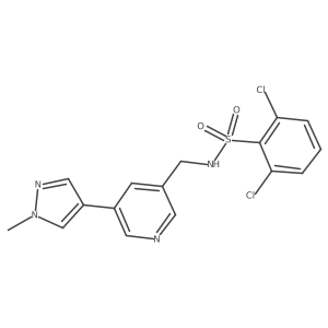 2,6-dichloro-N-((5-(1-methyl-1H-pyrazol-4-yl)pyridin-3-yl)methyl)benzenesulfonamide Structure