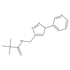 N-((1-(pyridin-3-yl)-1H-1,2,3-triazol-4-yl)methyl)pivalamide结构式