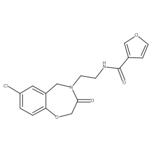 N-(2-(7-chloro-3-oxo-2,3-dihydrobenzo[f][1,4]oxazepin-4(5H)-yl)ethyl)furan-3-carboxamide结构式