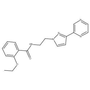 2-ethoxy-N-(2-(3-(pyrazin-2-yl)-1H-pyrazol-1-yl)ethyl)benzamide结构式