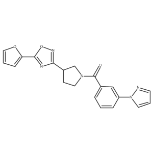 (3-(1H-pyrazol-1-yl)phenyl)(3-(5-(furan-2-yl)-1,2,4-oxadiazol-3-yl)pyrrolidin-1-yl)methanone Structure
