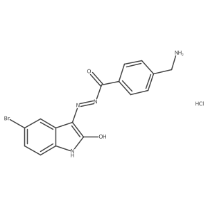 4-(Aminomethyl)-N'-[(3Z)-5-bromo-2-oxo-2,3-dihydro-1H-indol-3-ylidene]benzohydrazide hydrochloride结构式