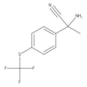(S)-2-Amino-2-(4-((trifluoromethyl)thio)phenyl)propanenitrile结构式