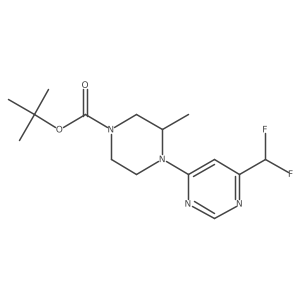 tert-butyl (3S)-4-[6-(difluoromethyl)pyrimidin-4-yl]-3-methylpiperazine-1-carboxylate结构式