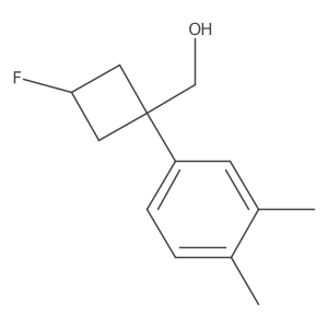 [(1r,3r)-1-(3,4-Dimethylphenyl)-3-fluorocyclobutyl]methanol Structure
