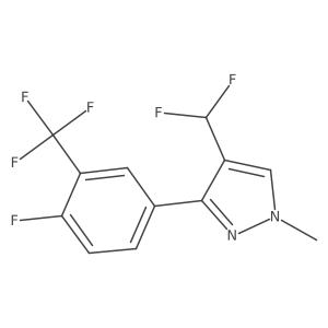 4-(difluoromethyl)-3-[4-fluoro-3-(trifluoromethyl)phenyl]-1-methyl-1H-pyrazole结构式