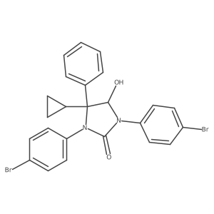 1,3-Bis(4-bromophenyl)-4-cyclopropyl-5-hydroxy-4-phenyl-2-imidazolidinone Structure