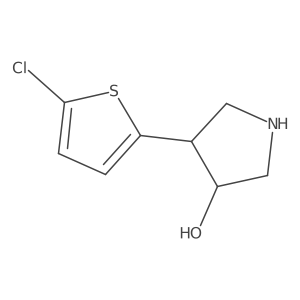 4-(5-Chlorothiophen-2-yl)pyrrolidin-3-ol结构式