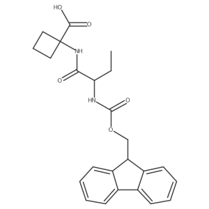 1-[2-({[(9H-fluoren-9-yl)methoxy]carbonyl}amino)butanamido]cyclobutane-1-carboxylic acid Structure