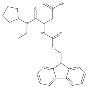 3-[cyclopentyl(ethyl)carbamoyl]-3-({[(9H-fluoren-9-yl)methoxy]carbonyl}amino)propanoic acid结构式