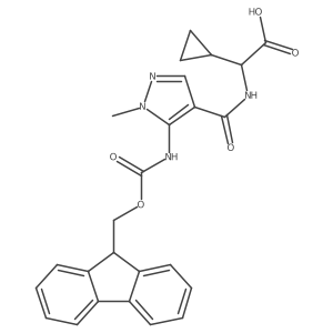 2-cyclopropyl-2-{[5-({[(9H-fluoren-9-yl)methoxy]carbonyl}amino)-1-methyl-1H-pyrazol-4-yl]formamido}acetic acid结构式