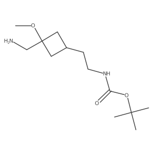 tert-butyl N-{2-[3-(aminomethyl)-3-methoxycyclobutyl]ethyl}carbamate结构式