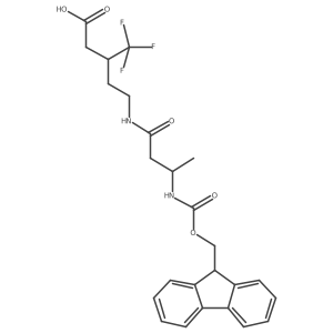 5-[3-({[(9H-fluoren-9-yl)methoxy]carbonyl}amino)butanamido]-3-(trifluoromethyl)pentanoic acid Structure