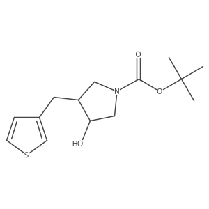 Tert-butyl 3-hydroxy-4-[(thiophen-3-yl)methyl]pyrrolidine-1-carboxylate结构式