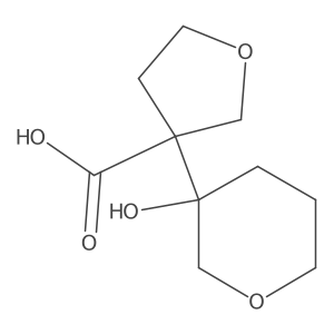 3-(3-Hydroxyoxan-3-yl)oxolane-3-carboxylic acid结构式