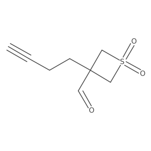 3-(But-3-yn-1-yl)-1,1-dioxo-1lambda6-thietane-3-carbaldehyde结构式