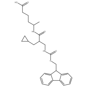 5-[2-(cyclopropylmethyl)-3-({[(9H-fluoren-9-yl)methoxy]carbonyl}amino)propanamido]hexanoic acid Structure