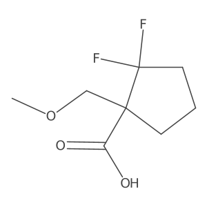 2,2-Difluoro-1-(methoxymethyl)cyclopentane-1-carboxylic acid结构式