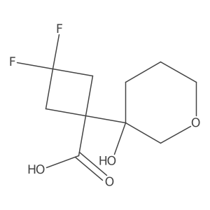 3,3-Difluoro-1-(3-hydroxyoxan-3-yl)cyclobutane-1-carboxylic acid Structure