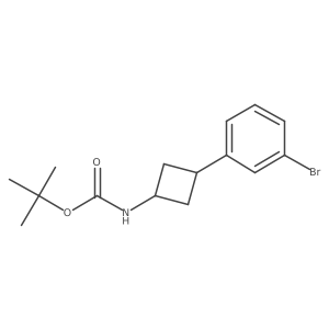 tert-butyl N-[(1r,3r)-3-(3-bromophenyl)cyclobutyl]carbamate结构式