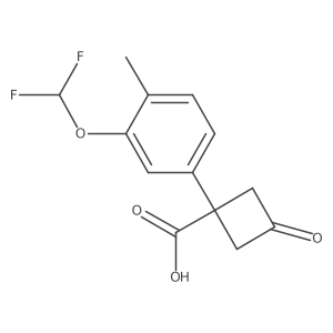 1-[3-(Difluoromethoxy)-4-methylphenyl]-3-oxocyclobutane-1-carboxylic acid Structure