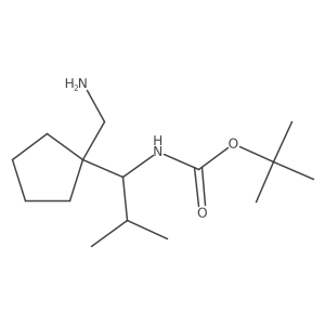 tert-butyl N-{1-[1-(aminomethyl)cyclopentyl]-2-methylpropyl}carbamate结构式