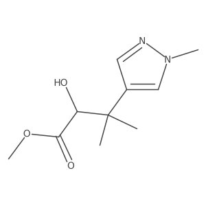methyl 2-hydroxy-3-methyl-3-(1-methyl-1H-pyrazol-4-yl)butanoate结构式