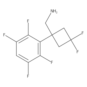 [3,3-Difluoro-1-(2,3,5,6-tetrafluorophenyl)cyclobutyl]methanamine结构式
