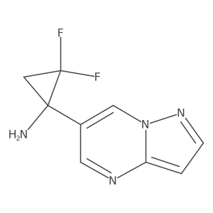 2,2-Difluoro-1-{pyrazolo[1,5-a]pyrimidin-6-yl}cyclopropan-1-amine结构式