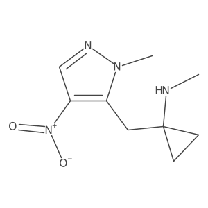 N-methyl-1-[(1-methyl-4-nitro-1H-pyrazol-5-yl)methyl]cyclopropan-1-amine结构式