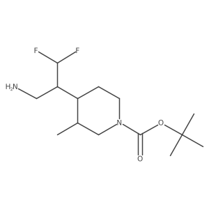 Tert-butyl 4-(3-amino-1,1-difluoropropan-2-yl)-3-methylpiperidine-1-carboxylate结构式