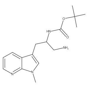 tert-butyl N-(1-amino-3-{1-methyl-1H-pyrrolo[2,3-b]pyridin-3-yl}propan-2-yl)carbamate结构式