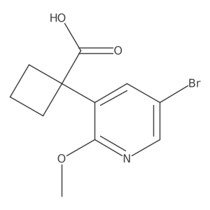 1-(5-Bromo-2-methoxypyridin-3-yl)cyclobutane-1-carboxylic acid结构式