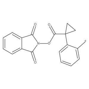 1,3-dioxo-2,3-dihydro-1H-isoindol-2-yl 1-(2-fluorophenyl)cyclopropane-1-carboxylate结构式