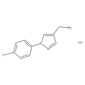 [1-(4-Chlorophenyl)pyrazol-4-yl]methanamine;hydrochloride结构式