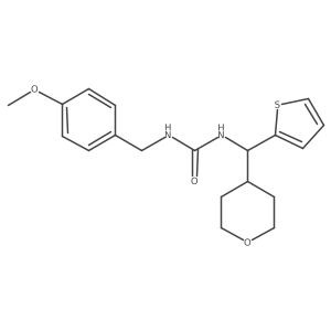 1-(4-methoxybenzyl)-3-((tetrahydro-2H-pyran-4-yl)(thiophen-2-yl)methyl)urea结构式