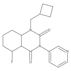 1-(Cyclobutylmethyl)-5-fluoro-3-pyridin-3-yl-4a,5,6,7,8,8a-hexahydroquinazoline-2,4-dione Structure