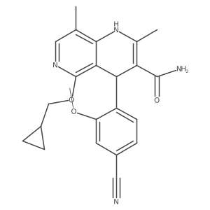 (S)-4-(4-Cyano-2-methoxyphenyl)-5-(cyclopropylmethoxy)-2,8-dimethyl-1,4-dihydro-1,6-naphthyridine-3-carboxamide Structure