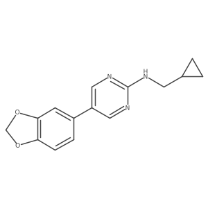 5-(2H-1,3-benzodioxol-5-yl)-N-(cyclopropylmethyl)pyrimidin-2-amine结构式