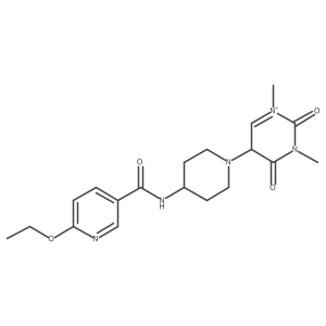 N-[1-(1,3-dimethyl-2,4-dioxo-5H-pyrimidin-1-ium-5-yl)piperidin-4-yl]-6-ethoxypyridine-3-carboxamide Structure