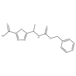 5-(1-{[(Benzyloxy)carbonyl]amino}ethyl)-1,3,4-thiadiazole-2-carboxylic acid结构式