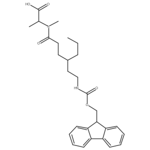 (2S)-2-{4-[2-({[(9H-fluoren-9-yl)methoxy]carbonyl}amino)ethyl]-N-methylheptanamido}propanoic acid Structure