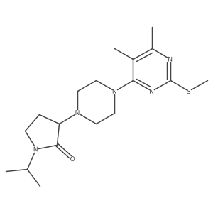 3-{4-[5,6-Dimethyl-2-(methylsulfanyl)pyrimidin-4-yl]piperazin-1-yl}-1-(propan-2-yl)pyrrolidin-2-one结构式